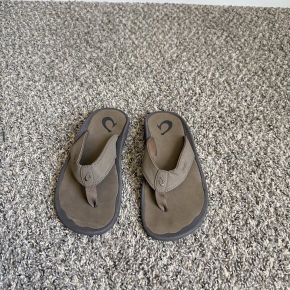 OluKai Ohana Flip Flops Men's-Dark Java/Ray Brown Sandals Size 8 New - Picture 2 of 6